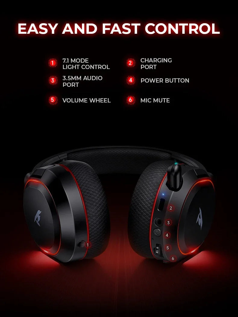 Picun G2 Wireless Bluetooth Gaming Headset