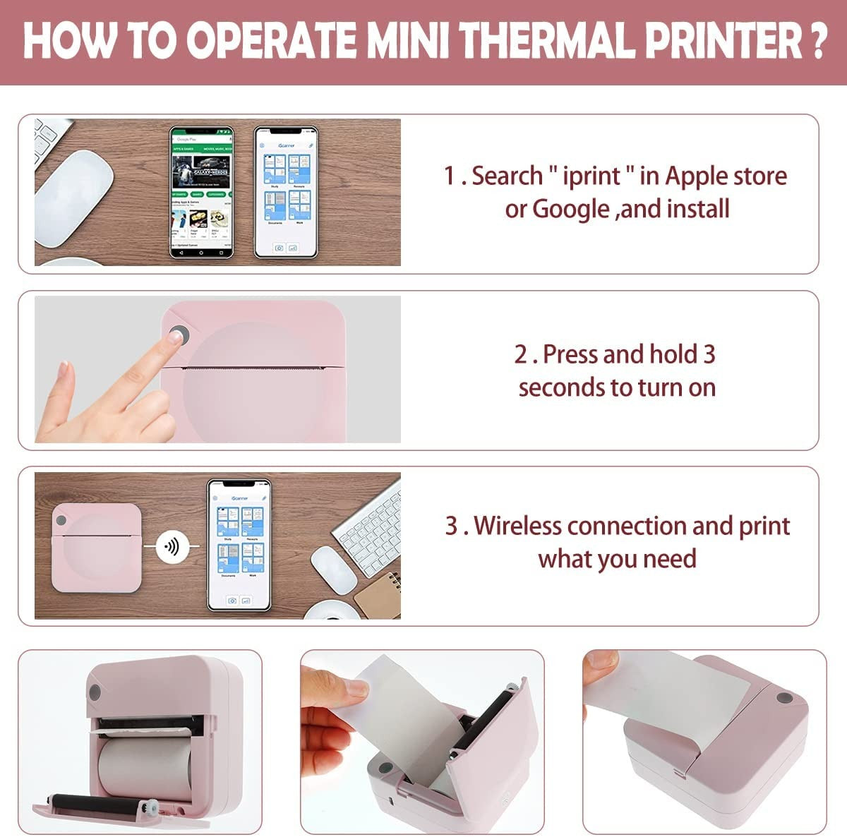 Fun Print - Mini Wireless Inkless Printer